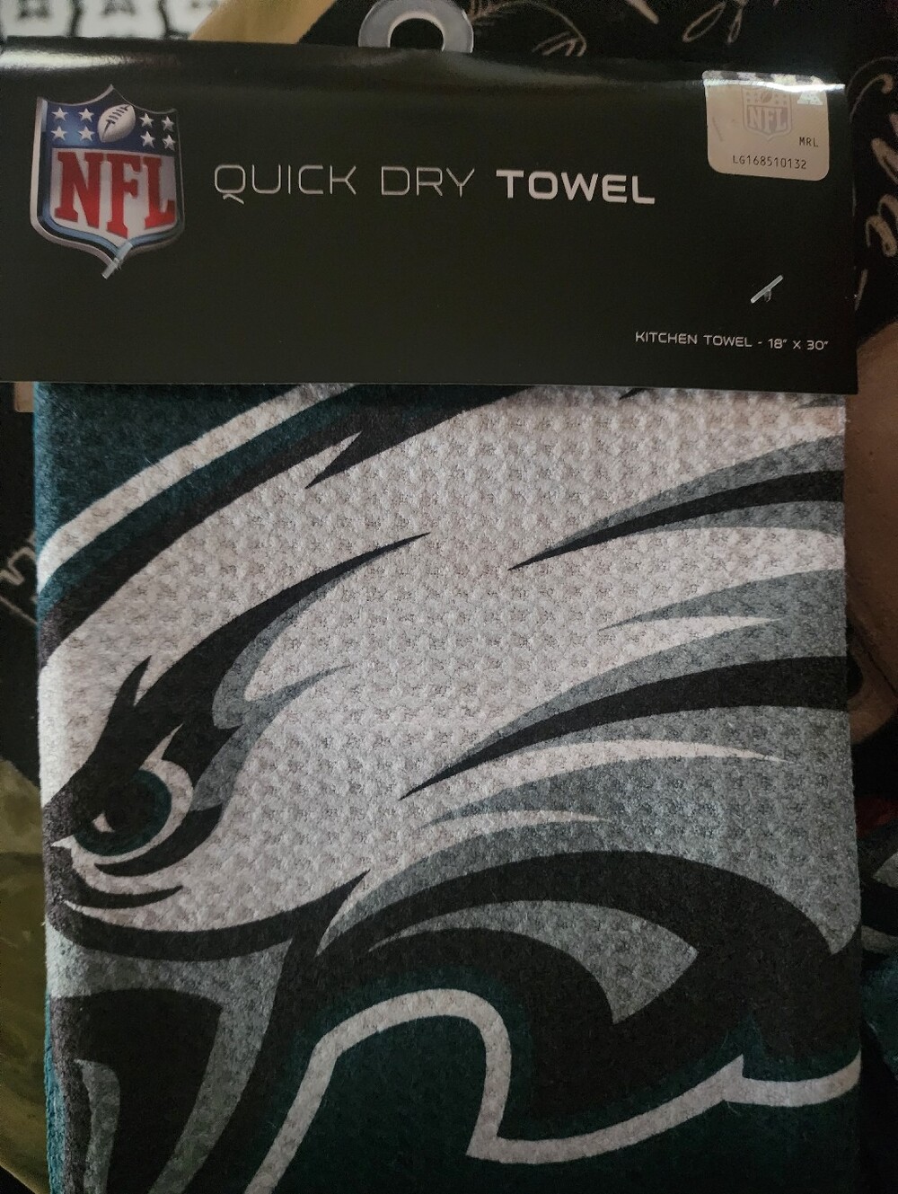 NFL Eagles Quick Dry Kitchen Towel 19"x30" high absorbency nwt